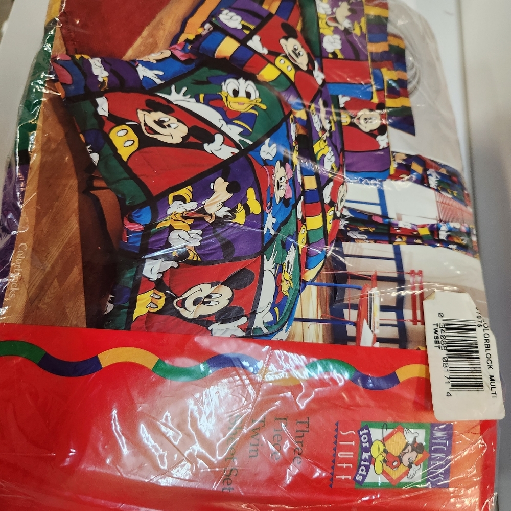 Mickey Mouse twin bedsheets set.